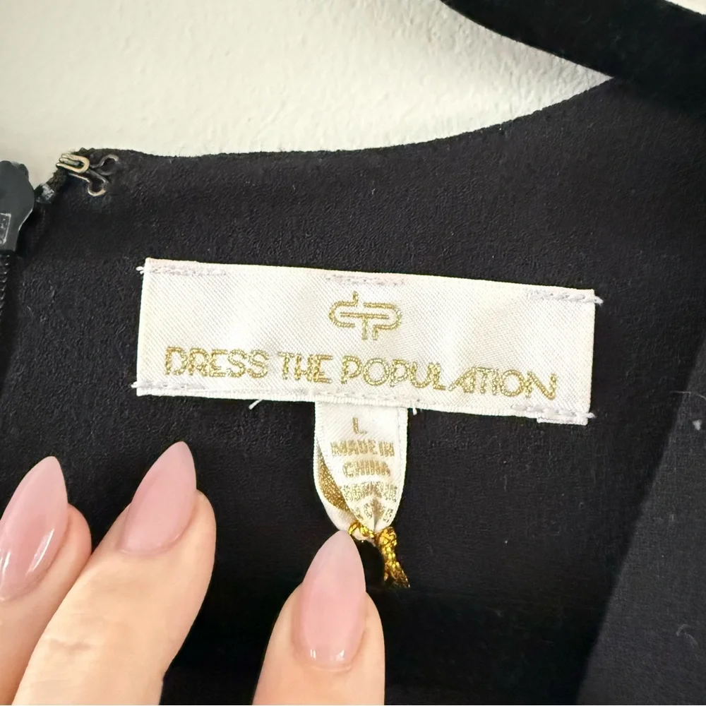 Dress the Population | Elegant Black Midi Dress - Picture 5 of 8